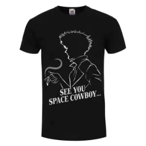 image of Grindstore Mens See You Space Cowboy T-Shirt (3XL) (Black/White)