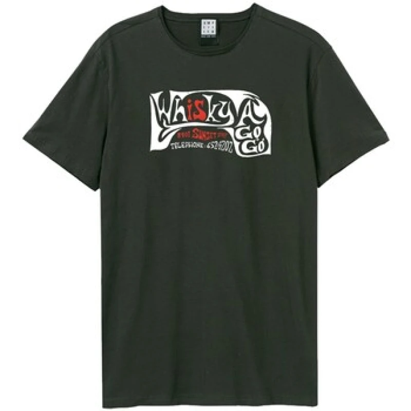 Image of Amplified Amplified Men Sunset Strip Whisky A Go Go T-Shirt in Charcoal Size: X-Small Charcoal XS Male 5063574781800
