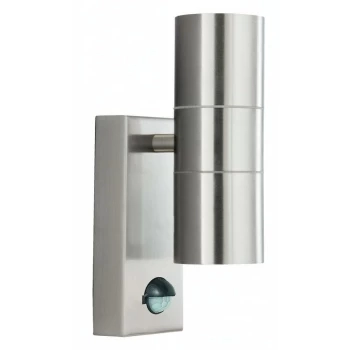 image of Searchlight Outdoor - Dual Outdoor Up Down Wall 2 Light Cast Aluminium with Motion Sensor IP44, GU10