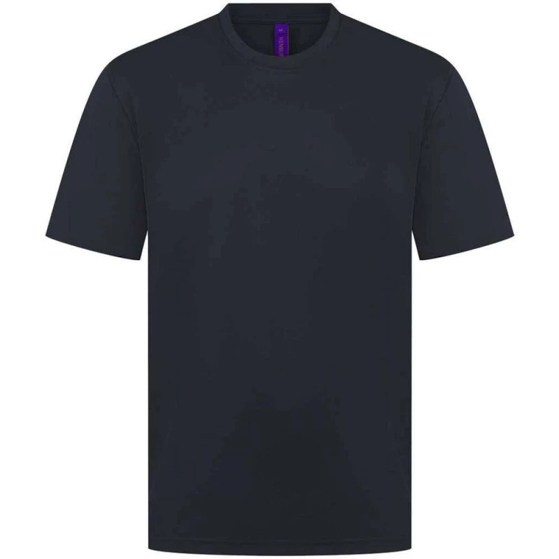 Image of Henbury Mens CoolPlus Moisture Wicking T-Shirt in Navy Size: Large Navy Male L
