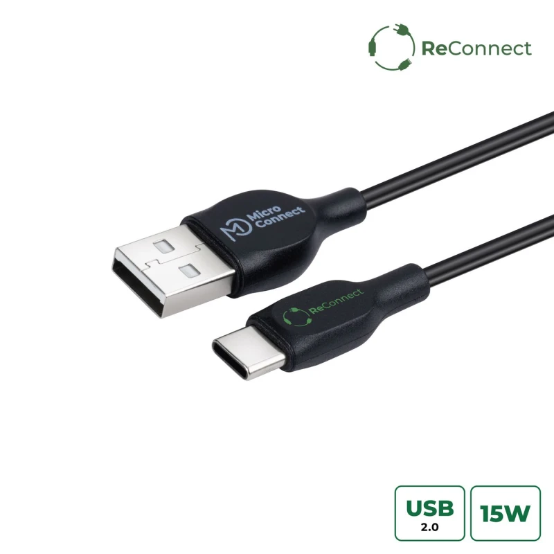 Image of Microconnect ECO-USB3.1CCHAR05B USB cable USB 2.0 0.5 m USB A USB C Bl