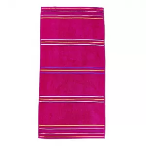 image of Catherine Lansfield Rainbow Beach Towel Pair Pink and Orange