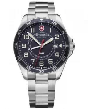 Image of Victorinox Swiss Army Fieldforce GMT Blue Dial Stainless Steel Mens Watch 241896 241896