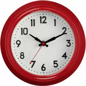 Wall Clock Red / Black Finish Frame Clocks For Living Room / Bedroom / Contemporary Style Round Shaped Design Metal Clocks For Hallways 8 x 22 x 22