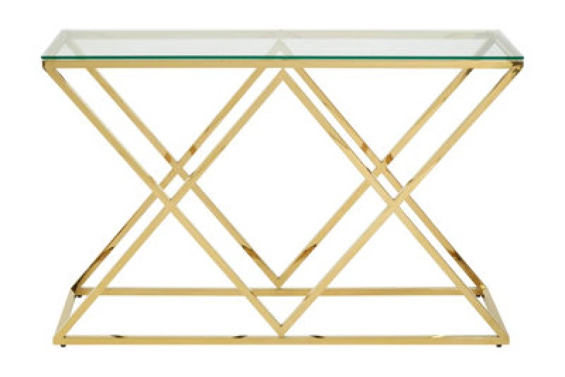 Image of Premier Housewares Elegant Design Gold Finish Console Table, Versatile Livingroom Table, Sturdy And Durable Hallway Table Gold