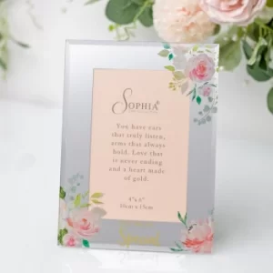Image of Peaches & Cream Glass Mirror Photo Frame 4" x 6" Special