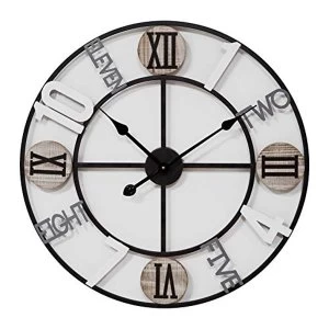 image of Hometime Cut Out Metal Wall Clock Mixed Dial 62.5cm