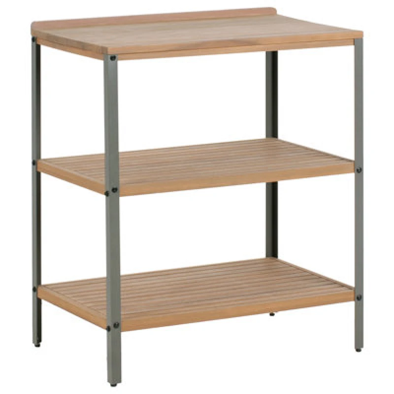 Image of Beliani Outdoor Kitchen Island Ivrea Certified Acacia Wood Brown, Brown 624486