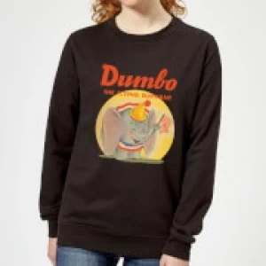 image of Dumbo Flying Elephant Womens Sweatshirt - Black