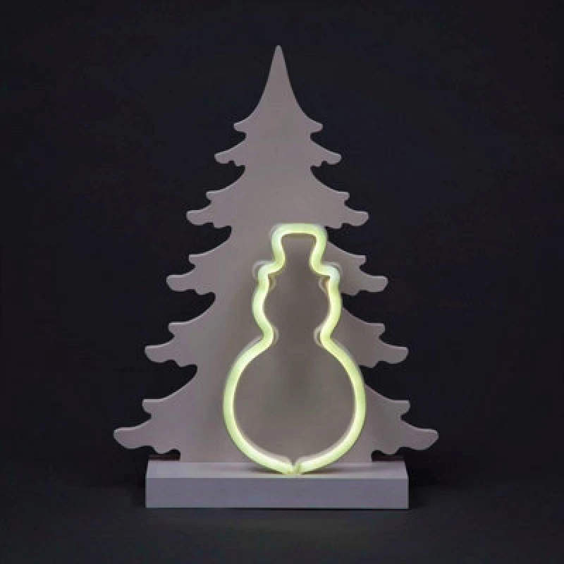 Image of Shatchi Wooden Christmas Decoration Pre Lit LED Silhouette Nativity Scene Ornament Table Window Battery Operated, White, 40Cm in White White Unisex