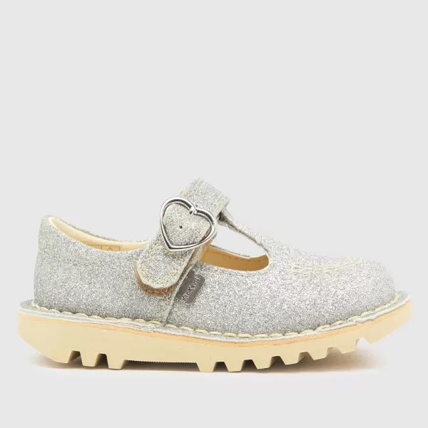 Image of Kickers silver t bar cosmic Girls Toddler toddler Silver UK 9 (EU 27)