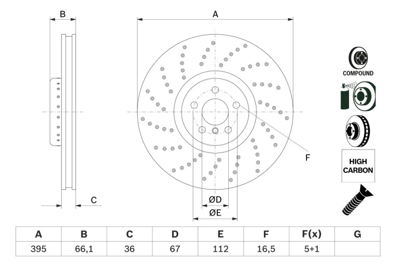 Image of Brake disc Bosch 0 986 479 F64