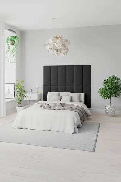 Image of Aspire EasyMount Wall Mounted Upholstered Panels, Modular DIY Headboard in Plush Velvet Fabric (Pack of 8) Grey