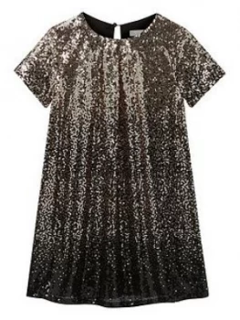 Image of Mintie by Mint Velvet Girls Ombre Sequined Dress - Dark Gold, Size 9-10 Years, Women