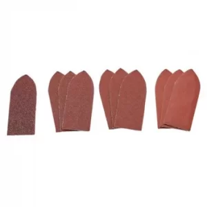 Image of Draper Assorted Hook and Loop Aluminium Oxide Sanding Sheets, 32 x 92mm (Pack of 10)
