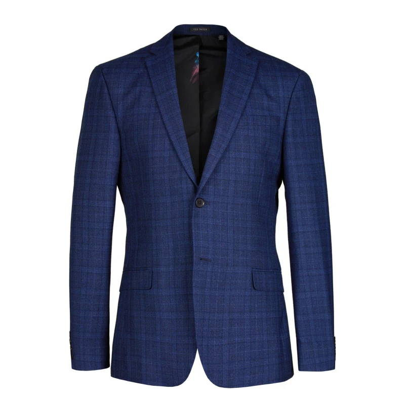 Image of Ted Baker Mens Hoyle Check Slim Fit Suit Jacket Navy male 42 (52)
