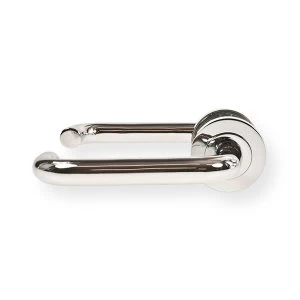 Image of LocksOnline Thanme Solid-Bar Return-to-Door Lever Handles on Round Rosette