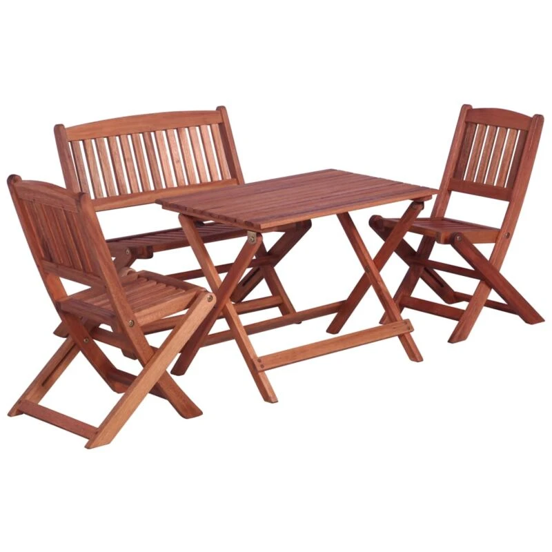 Image of vidaXL 4 Piece Solid Eucalyptus Wood Outdoor Dining Set Children Table Chair