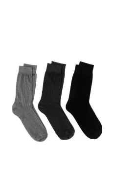 image of Italian Cotton Rich Ankle Socks (Triple Pack)