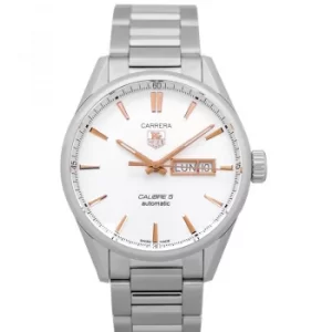 image of Carrera Calibre 5 Day-Date Automatic Silver Dial Mens Watch