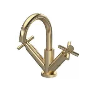 image of Hudson Reed Tec Crosshead Mono Basin Mixer - Brushed Brass