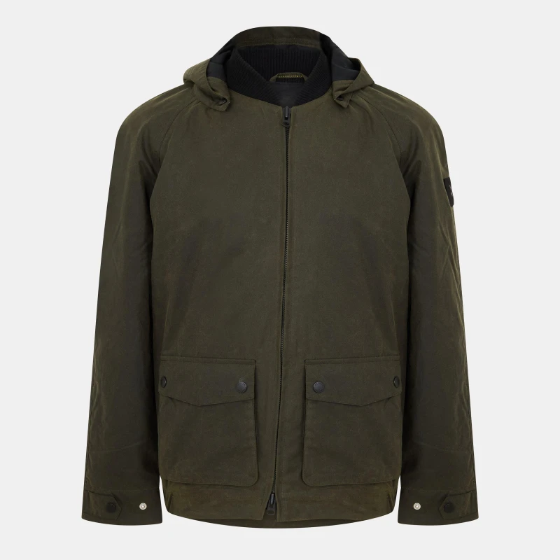 Image of Lyle and Scott Wax Bomber Jacket - Green Green XS
