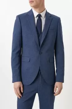 Image of Skinny Fit Blue Semi Plain Suit Jacket