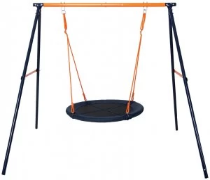 Image of Hedstrom Large Fabric Kids Garden Nest Swing - Blue & Orange