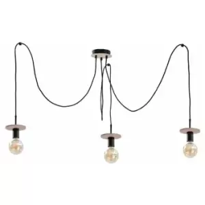 image of Keter Saturn Cluster Pendant Ceiling Light Natural, Black, 3x E27