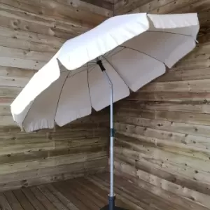 image of 250cm Extending Parasol Umbrella with Tilt Action in Cream for Garden or Patio