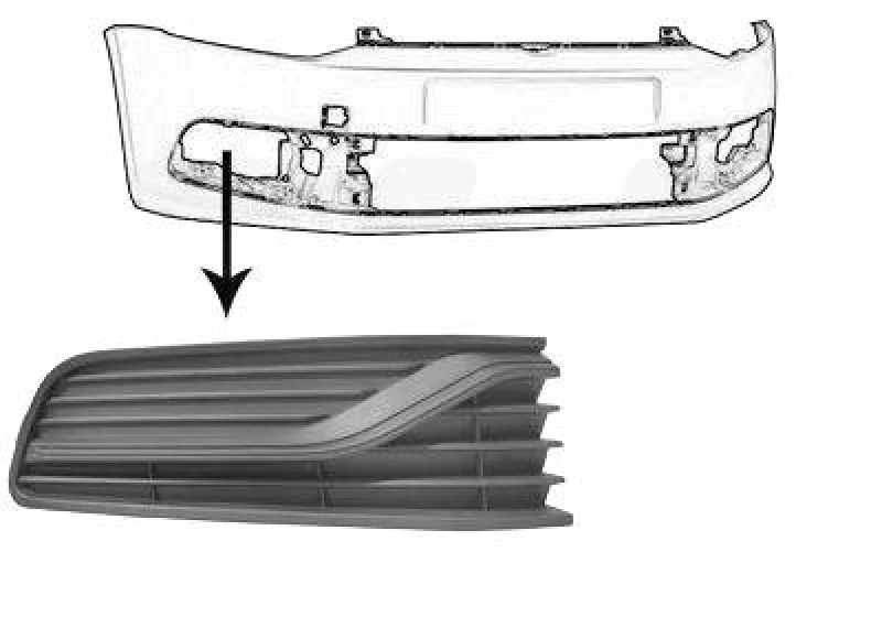 Image of VAN WEZEL 5814596 Bumper Grill Fitting Position: Right Front, Vehicle Equipment: for vehicles without front fog light Ventilation Grille,bumper (244)