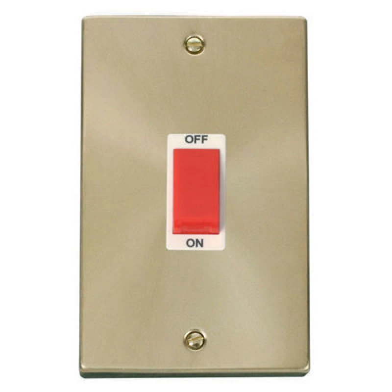 Image of SE Home Satin / Brushed Brass 2 Gang Size 45A Switch Gold unisex