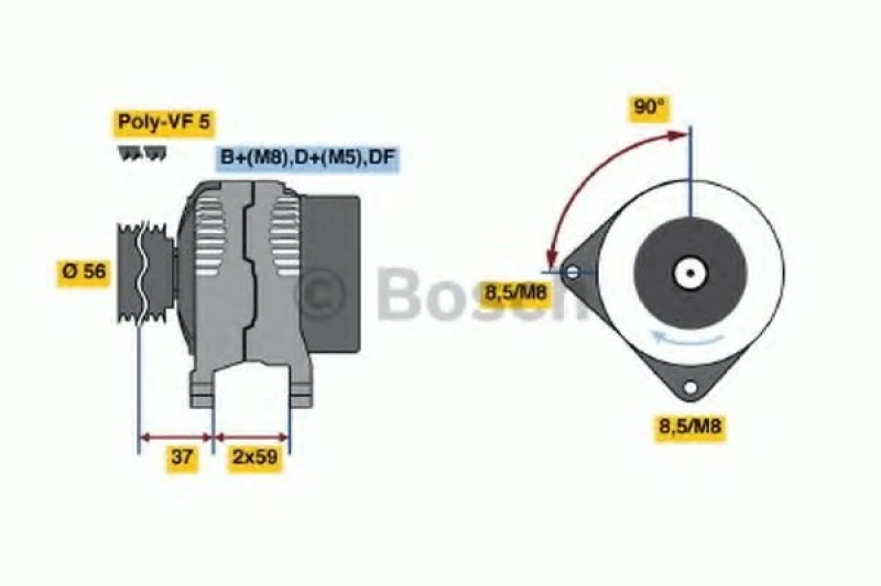 Image of Alternator Bosch 0 986 040 350