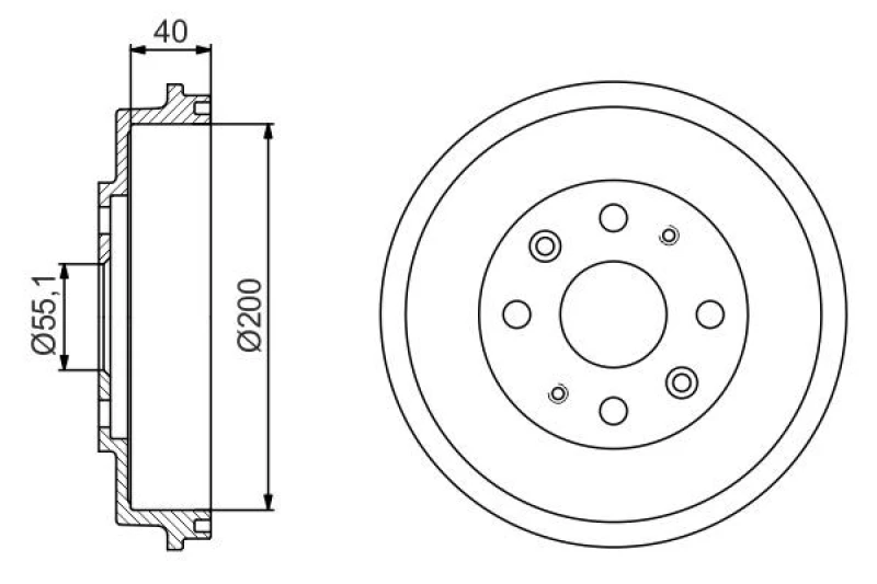 Image of Bosch 0 986 477 191 Brake Drum Rear Axle, 241mm Brake Drum (123)