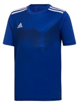 Image of Boys, adidas Kids Campeon T-Shirt - Blue, Size 13-14 Years