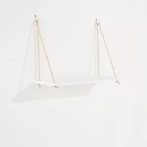 image of Thames Single Rope Shelf, White Effect Foil Finish