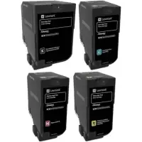 Image of Lexmark 74C0H Original High Capacity Black & Colour Toner Cartridge 4 Pack