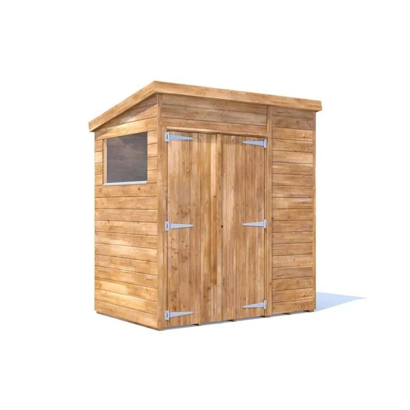 Image of Dunster House Garden Shed 1.8 X 1.2M (6' X 4') 15mm Walls Outdoor Storage Window, Pent Roof & Window, Overlord Modular