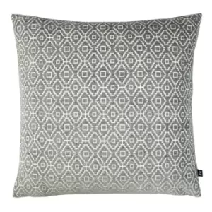 Image of Kenza Chenille Woven Cushion Smoke/Steel