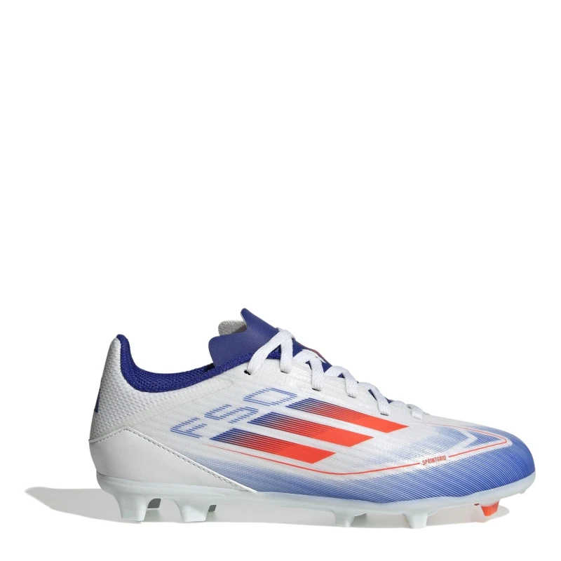 Image of adidas F50 League Childrens Firm Ground Football Boots White/Red/Blue male C11.5 (30)