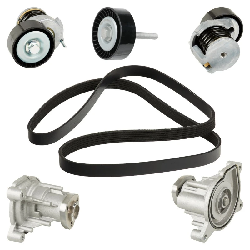 Image of RIDEX 4172P0057 Water Pump + V-Ribbed Belt Kit with water pump Water Pump + V-Ribbed Belt Kit (4172)