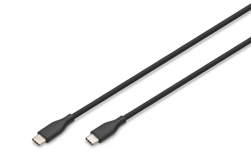 Image of Digitus AK-300341-005-S USB-C cable USB 2.0 0.50m Black matt Flexi... AK-300341-005-S