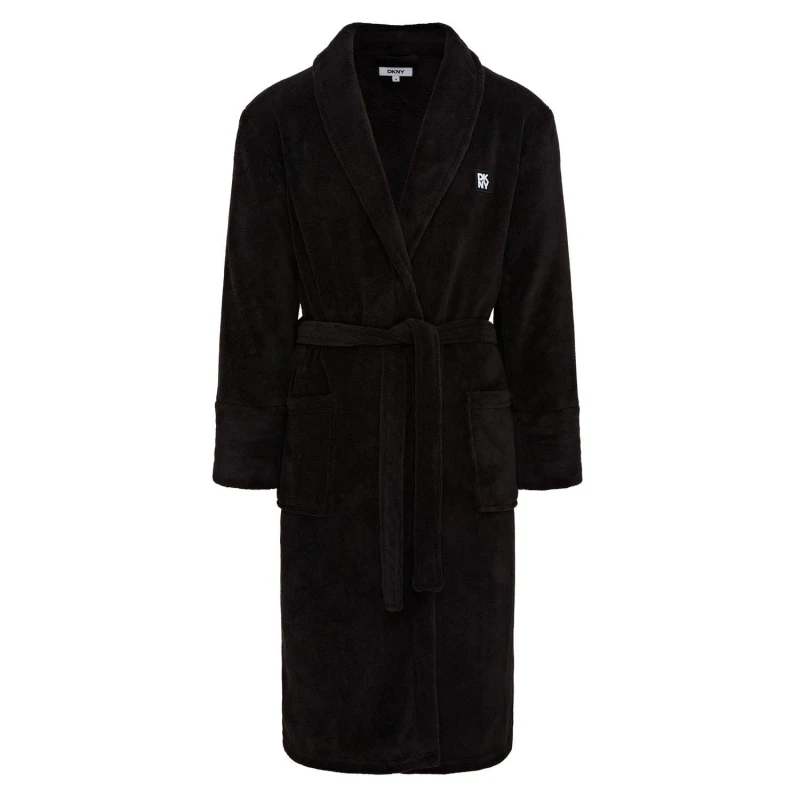 Image of DKNY Mens Fleece Robe Trash Pandas Black male Small