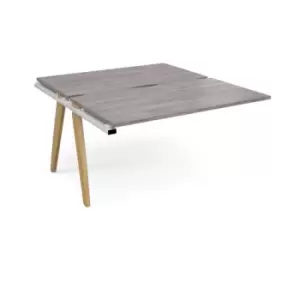 Image of Fuze add on units back to back 1400mm x 1600mm - white frame and grey oak top