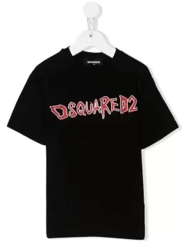 Image of DSQUARED2 KIDS Logo Print Relax T-Shirt Black
