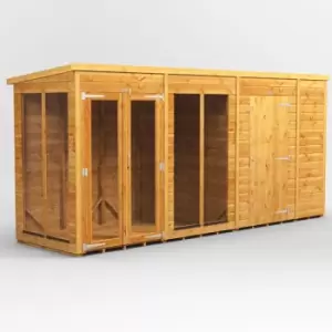 Image of 14x4 Power Pent Summerhouse Combi Building including 6ft Side Store