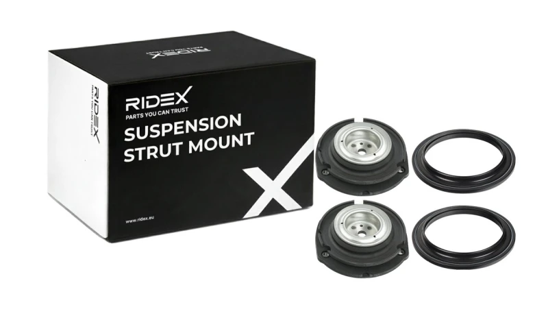 Image of RIDEX 1180S0772 Top strut mount Front axle both sides, with bearing(s) Suspension Strut Support Bearing (1180)