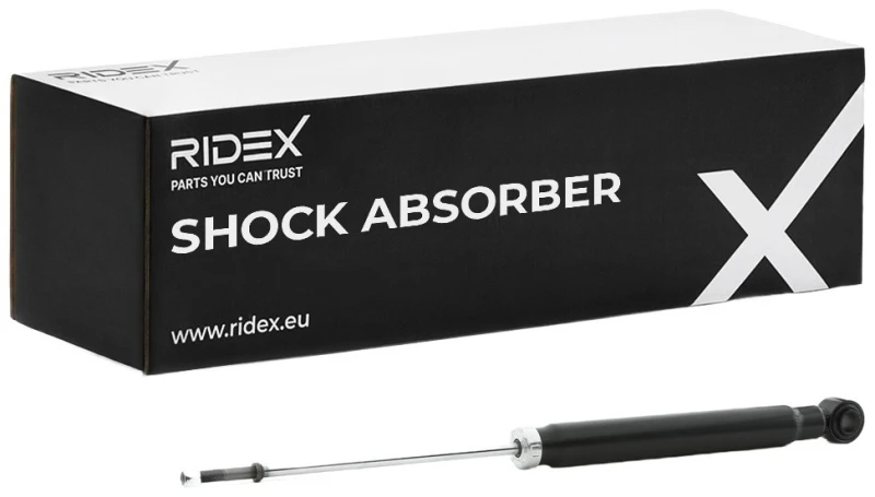Image of RIDEX 854S0621 Shock absorber Rear Axle, Gas Pressure, Twin-Tube, Telescopic Shock Absorber, Top pin Shock Absorber (854)