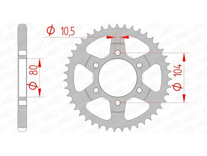 Image of AFAM Steel Standard Rear Sprocket 16610 - 525