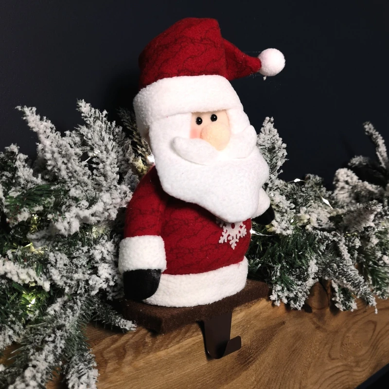 Image of 28cm Plush Christmas Santa Stocking Holder Decoration